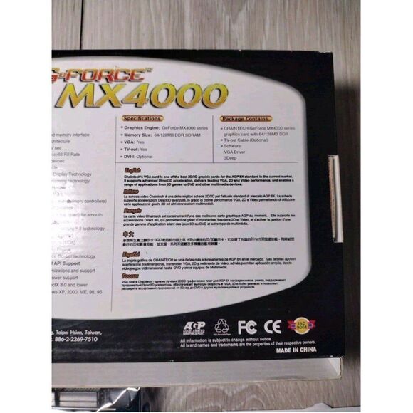 CHAINTECH GeForce MX4000 AGP GRAPHICS CARD SAMX4000B4-64D-CC5B - Picture 5 of 12